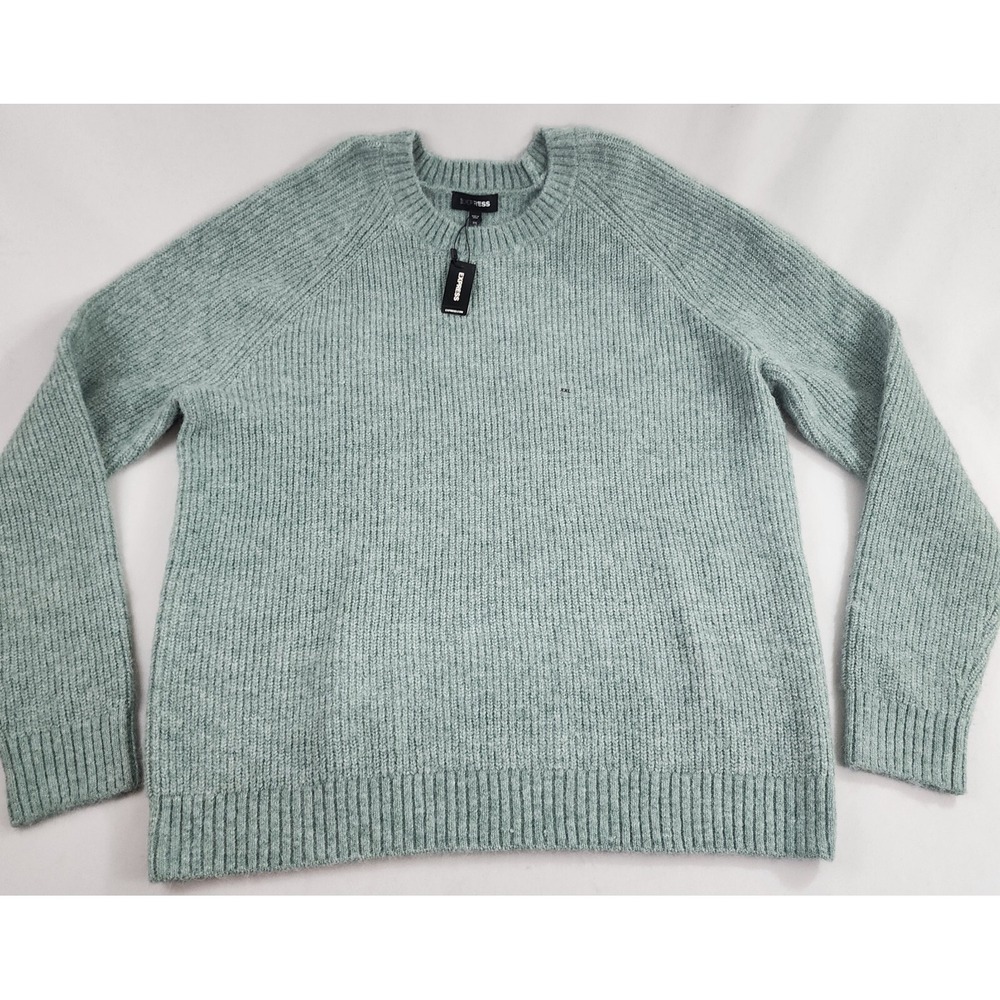 Express Sweater Adult 2XL XXL Blue Turtleneck Stretch 30537224 6% Wool $98 Mens